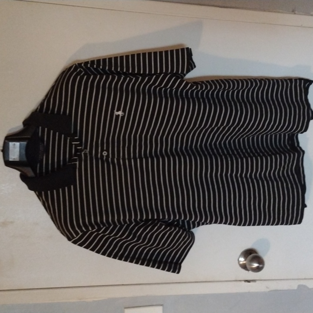 Polo Golf Black Striped Classic Polo